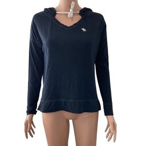 Abercrombie & Fitch SweatShirt Hooded Light Pullover Womens XS Black